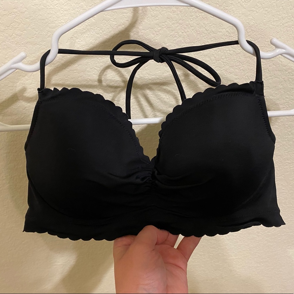 Black Victoria Secret ruffled trim bikini top!